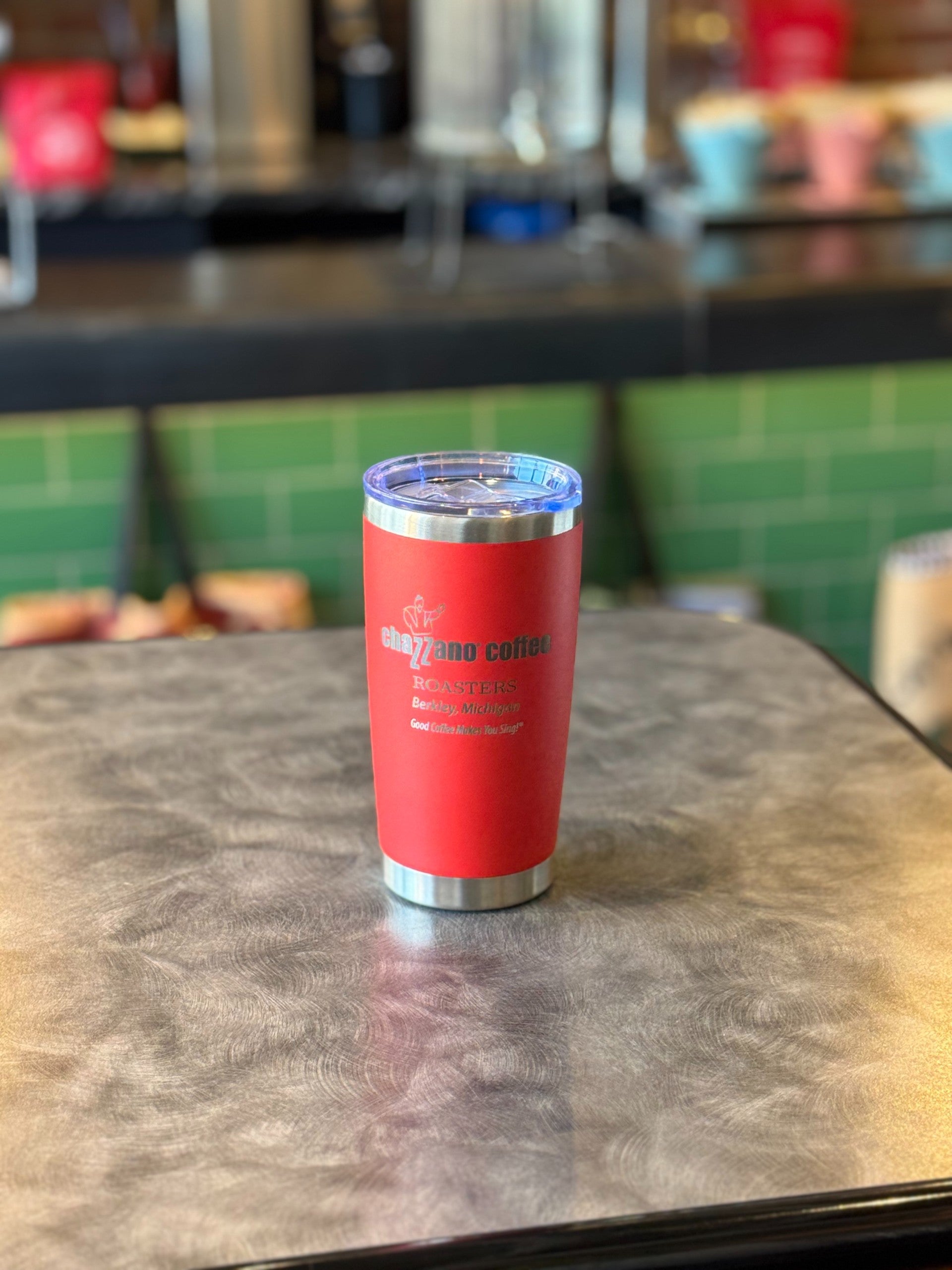 20oz. Red Travel Mug | Chazzano Coffee Roasters