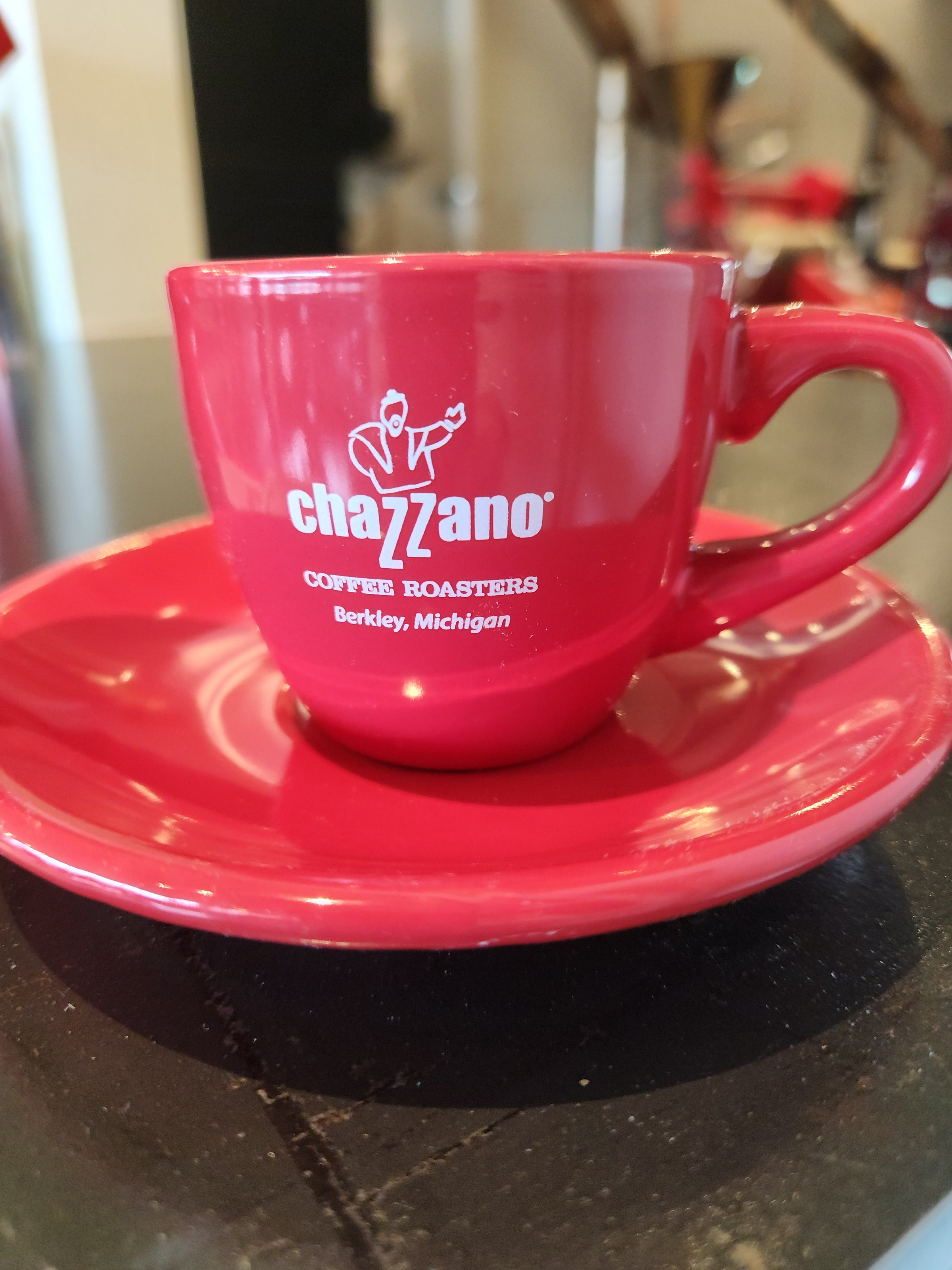 Red 4 oz. Chazzano Espresso cup | Chazzano Coffee Roasters